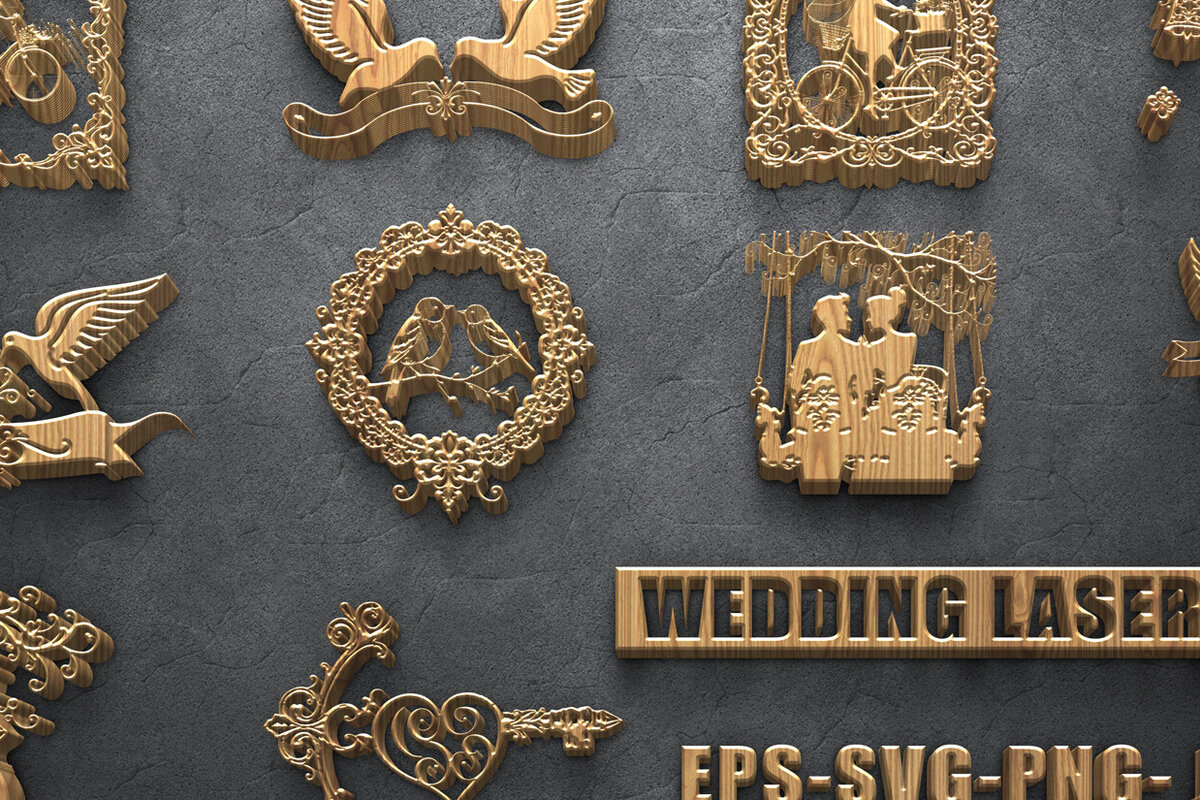 Intra απο ξύλο plywood 3mm-4mm πάχος – Πακέτο Cut Wedding Laser Δίασταση  20x20 cm INTRAFABR-122068749