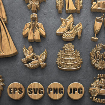 Intra απο ξύλο plywood 3mm-4mm πάχος – Πακέτο Cut Wedding Laser Δίασταση  20x20 cm INTRAFABR-121026127 - Image 1