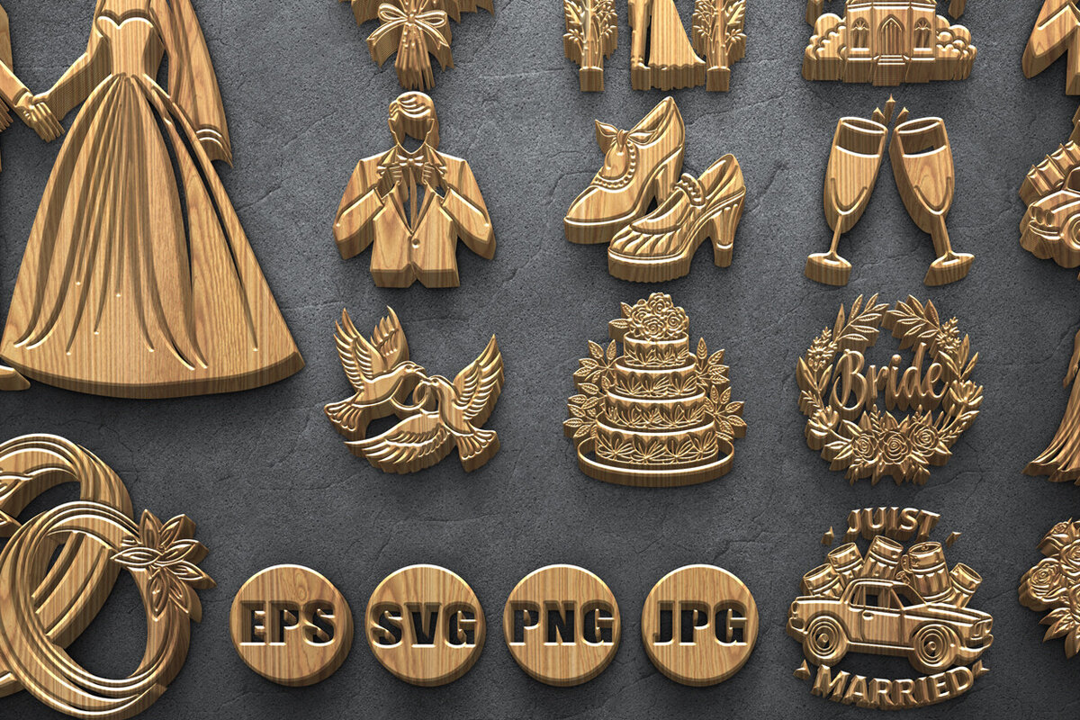 Intra απο ξύλο plywood 3mm-4mm πάχος – Πακέτο Cut Wedding Laser Δίασταση  20x20 cm INTRAFABR-121026127