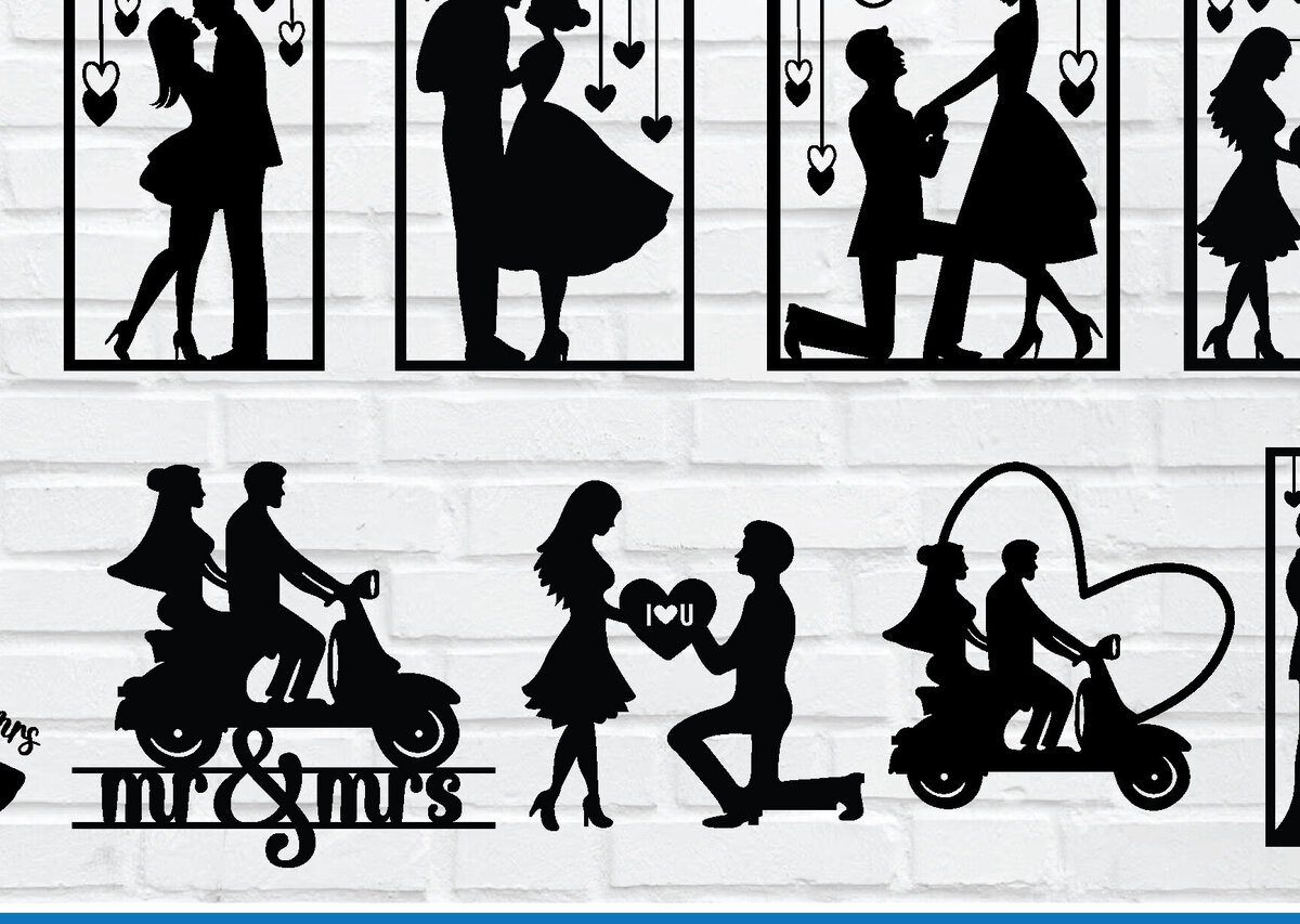 Intra απο ξύλο plywood 3mm-4mm πάχος – Αρχεία κοπής με λέιζερ μεταλλικού τοίχου γάμου Δίασταση  40x30 cm INTRAFABR-77150042