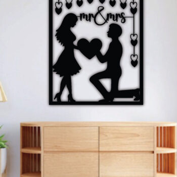 Intra απο ξύλο plywood 3mm-4mm πάχος – Αρχεία κοπής με λέιζερ μεταλλικού τοίχου γάμου Δίασταση  40x30 cm INTRAFABR-77150042 - Image 2