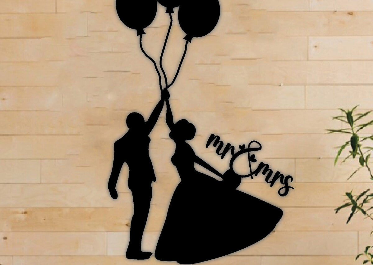 Intra απο ξύλο plywood 3mm-4mm πάχος – Wedding Metal Wall Art, Αρχεία κοπής με λέιζερ Δίασταση  40x30 cm INTRAFABR-68242214