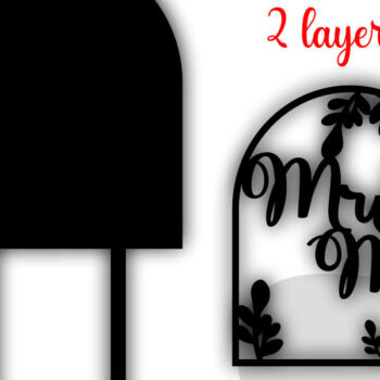 Intra απο ξύλο plywood 3mm-4mm πάχος – Wedding Mr and Cake Topper Δίασταση  20x20 cm INTRAFABR-77545624 - Image 2