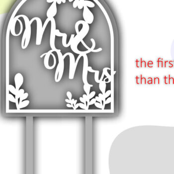 Intra απο ξύλο plywood 3mm-4mm πάχος – Wedding Mr and Cake Topper Δίασταση  20x20 cm INTRAFABR-77545624 - Image 3