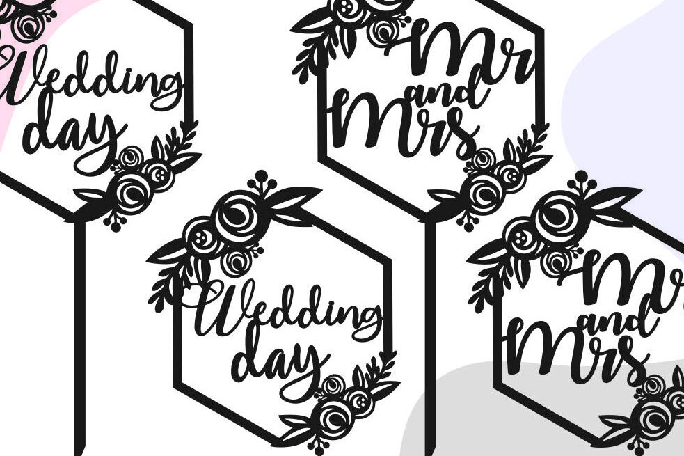 Intra απο ξύλο plywood 3mm-4mm πάχος – Wedding Mr and Mrs Cake Topper Δίασταση  20x20 cm INTRAFABR-78785601