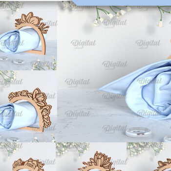 Intra απο ξύλο plywood 3mm-4mm πάχος – Δαχτυλίδι για χαρτοπετσέτα γάμου Δέσμη κοπής με λέιζερ Δίασταση  20x20 cm INTRAFABR-97730129 - Image 1