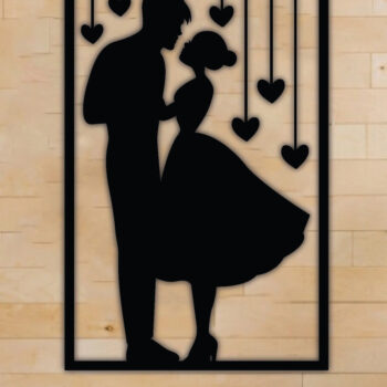 Intra απο ξύλο plywood 3mm-4mm πάχος – Κρεμάστρα τοίχου πάνελ γάμου, Τέχνη τοίχου Δίασταση  40x30 cm INTRAFABR-68240523 - Image 1