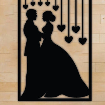 Intra απο ξύλο plywood 3mm-4mm πάχος – Κρεμάστρα τοίχου πάνελ γάμου, Τέχνη τοίχου Δίασταση  40x30 cm INTRAFABR-68244320 - Image 1