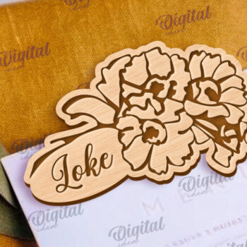 Intra απο ξύλο plywood 3mm-4mm πάχος –  κοπής με λέιζερ κάρτα γάμου Δίασταση  20x20 cm INTRAFABR-118206951 - Image 1