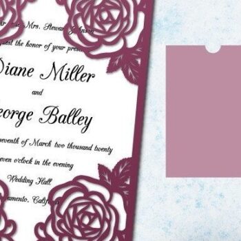 Intra απο ξύλο plywood 3mm-4mm πάχος – Φάκελος με κορνίζα τσέπης γάμου με τριαντάφυλλα Δίασταση  20x20 cm INTRAFABR-32779925 - Image 1