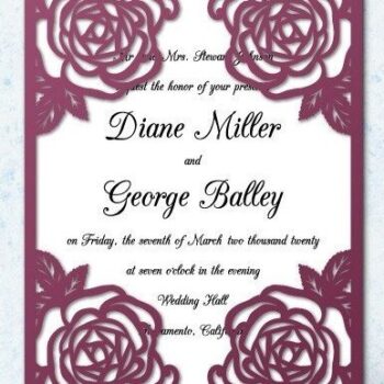 Intra απο ξύλο plywood 3mm-4mm πάχος – Φάκελος με κορνίζα τσέπης γάμου με τριαντάφυλλα Δίασταση  20x20 cm INTRAFABR-32779925 - Image 2