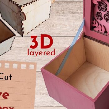 Intra απο ξύλο plywood 3mm-4mm πάχος – Κουτί για δαχτυλίδια γάμου, Δώρο Cut Laser Δίασταση  20x20 cm INTRAFABR-57038930 - Image 1