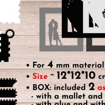 Intra απο ξύλο plywood 3mm-4mm πάχος – Κουτί για δαχτυλίδια γάμου, Δώρο Cut Laser Δίασταση  20x20 cm INTRAFABR-57038930 - Image 2