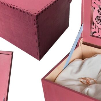 Intra απο ξύλο plywood 3mm-4mm πάχος – Κουτί για δαχτυλίδια γάμου, Δώρο Cut Laser Δίασταση  20x20 cm INTRAFABR-57038930 - Image 3