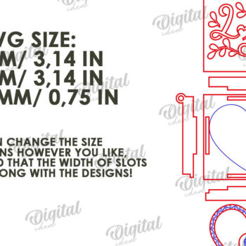 Intra απο ξύλο plywood 3mm-4mm πάχος – Κουτί βέρας με λέιζερ. 3D Ring Box Δίασταση  20x20 cm INTRAFABR-113845092 - Image 3