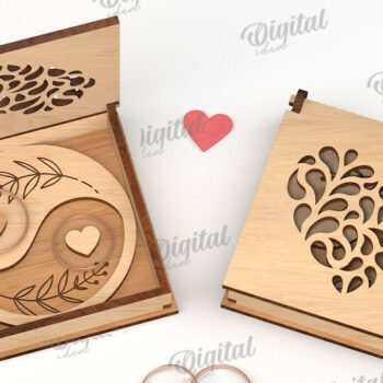 Intra απο ξύλο plywood 3mm-4mm πάχος – Κουτί βέρας με λέιζερ. 3D Ring Box Δίασταση  20x20 cm INTRAFABR-113845130 - Image 1