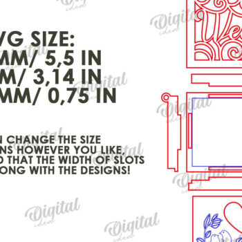 Intra απο ξύλο plywood 3mm-4mm πάχος – Κουτί βέρας με λέιζερ. 3D Ring Box Δίασταση  20x20 cm INTRAFABR-113845154 - Image 3