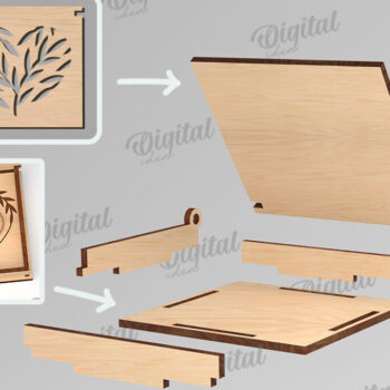 Intra απο ξύλο plywood 3mm-4mm πάχος – Κουτί βέρας με λέιζερ. 3D Ring Box Δίασταση  20x20 cm INTRAFABR-113845182 - Image 2