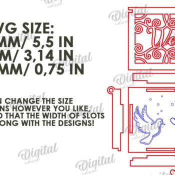 Intra απο ξύλο plywood 3mm-4mm πάχος – Κουτί βέρας με λέιζερ. 3D Ring Box Δίασταση  20x20 cm INTRAFABR-113845208 - Image 3