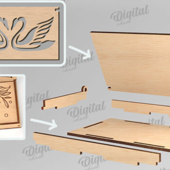Intra απο ξύλο plywood 3mm-4mm πάχος – Κουτί βέρας με λέιζερ. 3D Ring Box Δίασταση  20x20 cm INTRAFABR-113845331 - Image 2