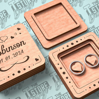 Intra απο ξύλο plywood 3mm-4mm πάχος – Κουτί βέρας με λέιζερ | Κουτί κοσμημάτων Δίασταση  20x20 cm INTRAFABR-81328505 - Image 1