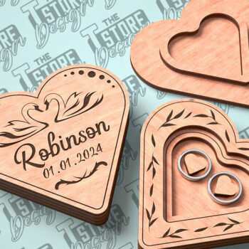 Intra απο ξύλο plywood 3mm-4mm πάχος – Κουτί βέρας με λέιζερ | Κουτί κοσμημάτων Δίασταση  20x20 cm INTRAFABR-81328553 - Image 3