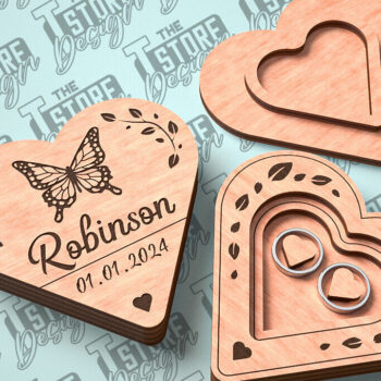 Intra απο ξύλο plywood 3mm-4mm πάχος – Κουτί βέρας με λέιζερ | Κουτί κοσμημάτων Δίασταση  20x20 cm INTRAFABR-81328553 - Image 4