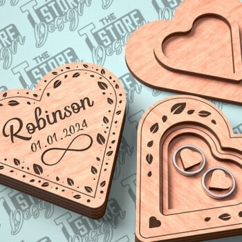 Intra απο ξύλο plywood 3mm-4mm πάχος – Κουτί βέρας με λέιζερ | Κουτί κοσμημάτων Δίασταση  20x20 cm INTRAFABR-81328553 - Image 5