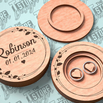 Intra απο ξύλο plywood 3mm-4mm πάχος – Κουτί βέρας με λέιζερ | Κουτί κοσμημάτων Δίασταση  20x20 cm INTRAFABR-81328553 - Image 6