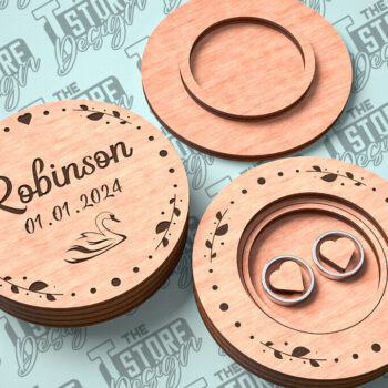 Intra απο ξύλο plywood 3mm-4mm πάχος – Κουτί βέρας με λέιζερ | Κουτί κοσμημάτων Δίασταση  20x20 cm INTRAFABR-81328553 - Image 7