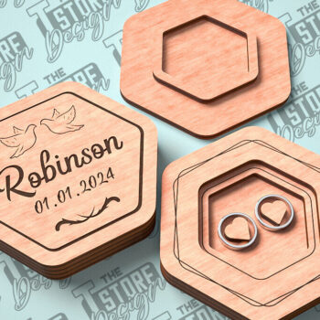 Intra απο ξύλο plywood 3mm-4mm πάχος – Κουτί βέρας με λέιζερ | Κουτί κοσμημάτων Δίασταση  20x20 cm INTRAFABR-81328553 - Image 9