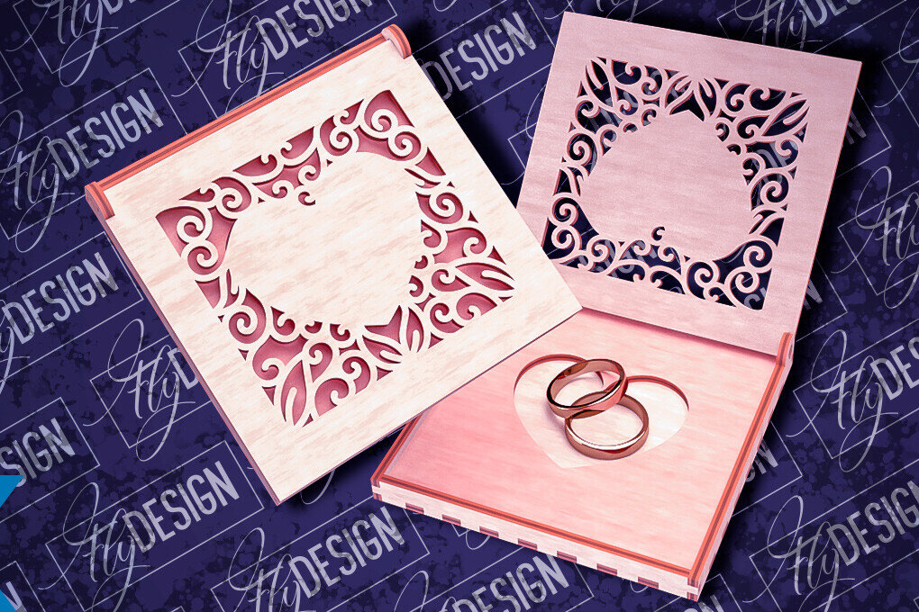 Intra απο ξύλο plywood 3mm-4mm πάχος – Κουτί βέρας με λέιζερ | Κουτί κοσμημάτων Δίασταση  20x20 cm INTRAFABR-83946527