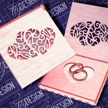 Intra απο ξύλο plywood 3mm-4mm πάχος – Κουτί βέρας με λέιζερ | Κουτί κοσμημάτων Δίασταση  20x20 cm INTRAFABR-83946732 - Image 1