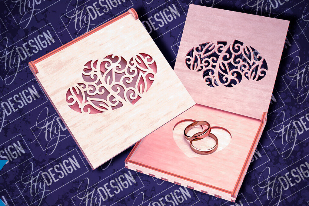 Intra απο ξύλο plywood 3mm-4mm πάχος – Κουτί βέρας με λέιζερ | Κουτί κοσμημάτων Δίασταση  20x20 cm INTRAFABR-83946732