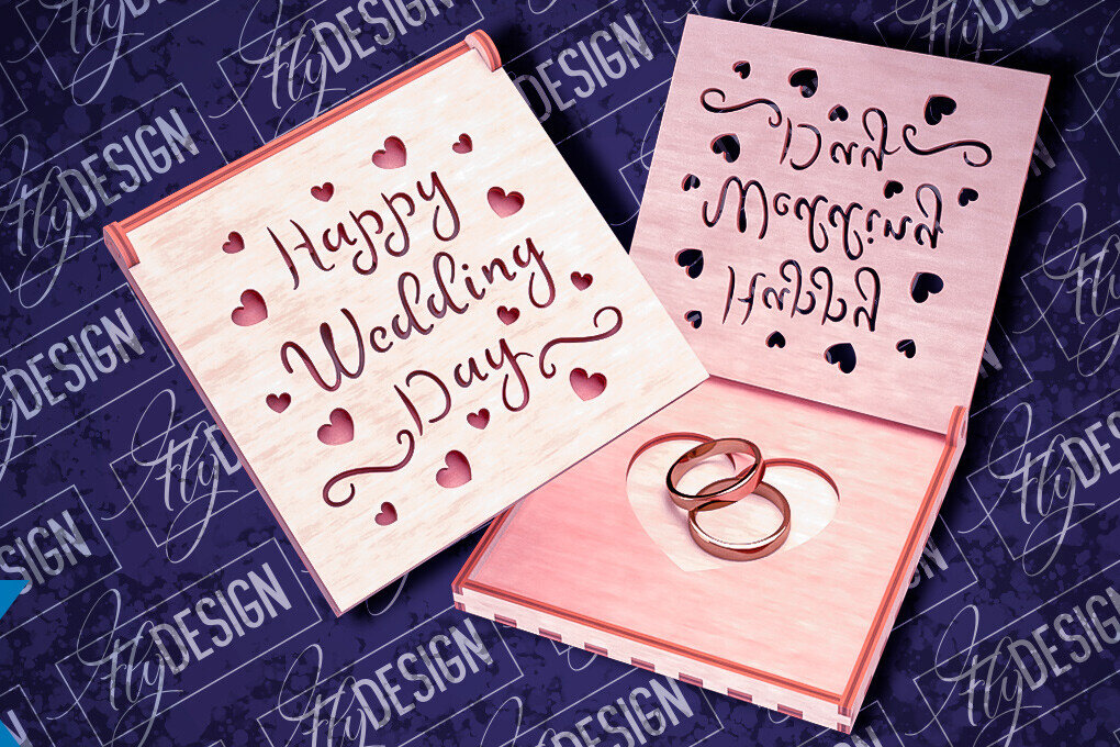 Intra απο ξύλο plywood 3mm-4mm πάχος – Κουτί βέρας με λέιζερ | Κουτί κοσμημάτων Δίασταση  20x20 cm INTRAFABR-83946771