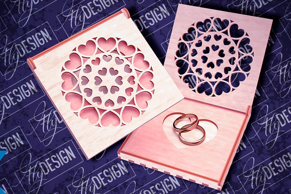 Intra απο ξύλο plywood 3mm-4mm πάχος – Κουτί βέρας με λέιζερ | Κουτί κοσμημάτων Δίασταση  20x20 cm INTRAFABR-83946835