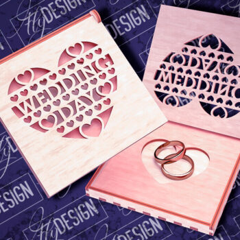 Intra απο ξύλο plywood 3mm-4mm πάχος – Κουτί βέρας με λέιζερ | Κουτί κοσμημάτων Δίασταση  20x20 cm INTRAFABR-83947041 - Image 2