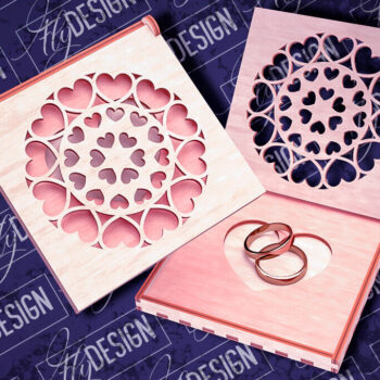 Intra απο ξύλο plywood 3mm-4mm πάχος – Κουτί βέρας με λέιζερ | Κουτί κοσμημάτων Δίασταση  20x20 cm INTRAFABR-83947041 - Image 3