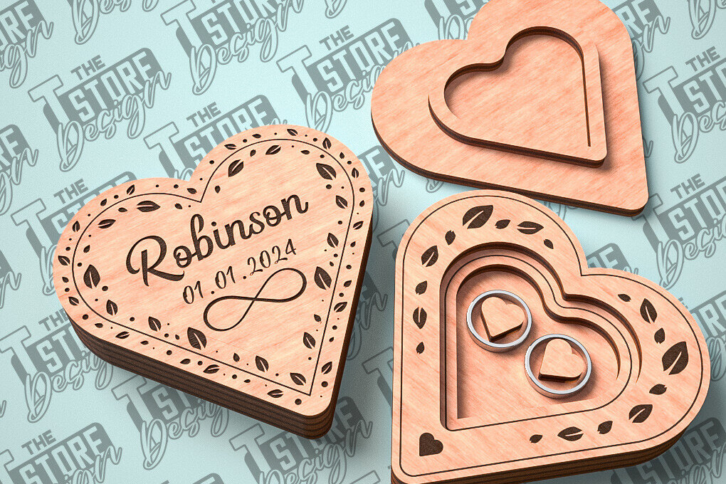 Intra απο ξύλο plywood 3mm-4mm πάχος – Κουτί βέρας με λέιζερ | Κουτί κοσμημάτων Δίασταση  20x20 cm INTRAFABR-81328388