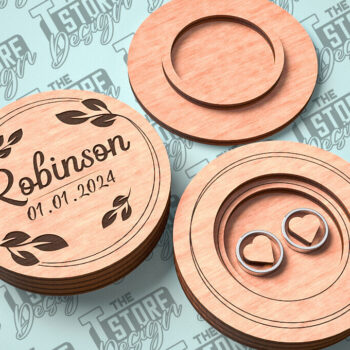 Intra απο ξύλο plywood 3mm-4mm πάχος – Κουτί βέρας με λέιζερ | Κουτί κοσμημάτων Δίασταση  20x20 cm INTRAFABR-81328432 - Image 1