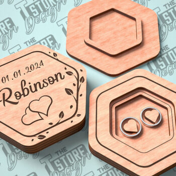 Intra απο ξύλο plywood 3mm-4mm πάχος – Κουτί βέρας με λέιζερ | Κουτί κοσμημάτων Δίασταση  20x20 cm INTRAFABR-81328476 - Image 1