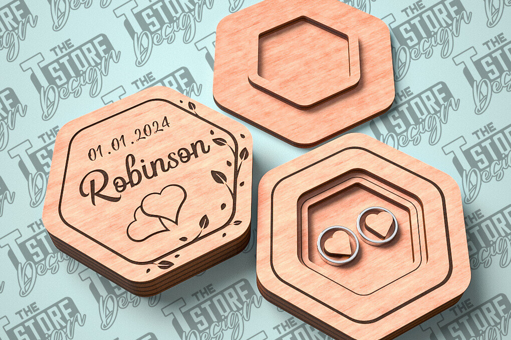 Intra απο ξύλο plywood 3mm-4mm πάχος – Κουτί βέρας με λέιζερ | Κουτί κοσμημάτων Δίασταση  20x20 cm INTRAFABR-81328476