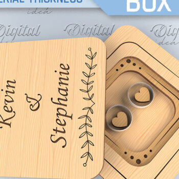 Intra απο ξύλο plywood 3mm-4mm πάχος – Κουτί βέρας. 3D Ring Box Laser Δίασταση  20x20 cm INTRAFABR-87677813 - Image 1