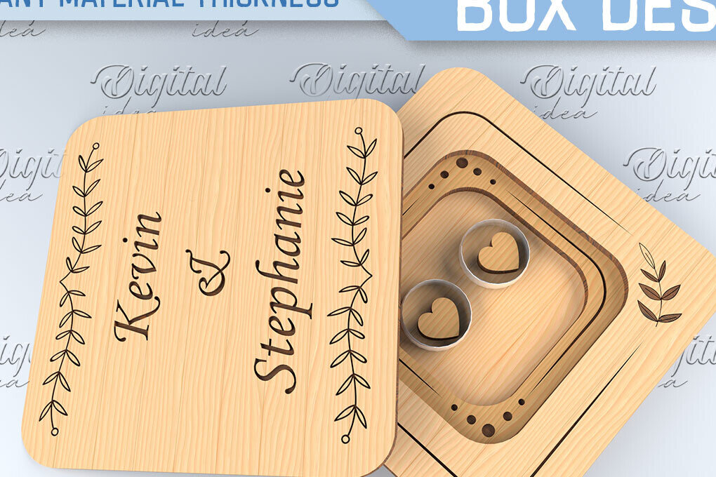 Intra απο ξύλο plywood 3mm-4mm πάχος – Κουτί βέρας. 3D Ring Box Laser Δίασταση  20x20 cm INTRAFABR-87677813