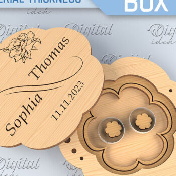 Intra απο ξύλο plywood 3mm-4mm πάχος – Κουτί βέρας. 3D Ring Box Laser Δίασταση  20x20 cm INTRAFABR-87677871 - Image 1