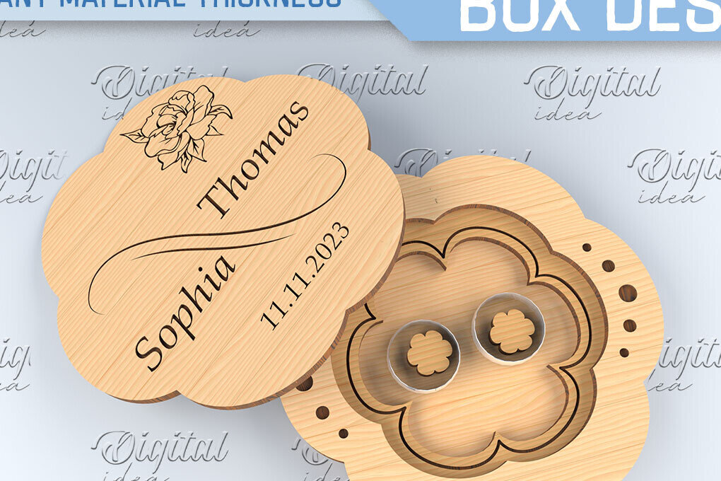 Intra απο ξύλο plywood 3mm-4mm πάχος – Κουτί βέρας. 3D Ring Box Laser Δίασταση  20x20 cm INTRAFABR-87677871