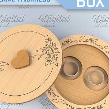 Intra απο ξύλο plywood 3mm-4mm πάχος – Κουτί βέρας. 3D Ring Box Laser Δίασταση 20x20 cm INTRAFABR-87677974 - Image 1