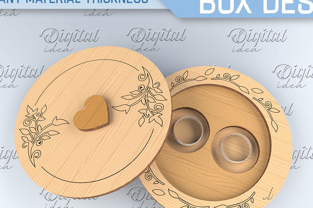 Intra απο ξύλο plywood 3mm-4mm πάχος – Κουτί βέρας. 3D Ring Box Laser Δίασταση  20x20 cm INTRAFABR-87677974