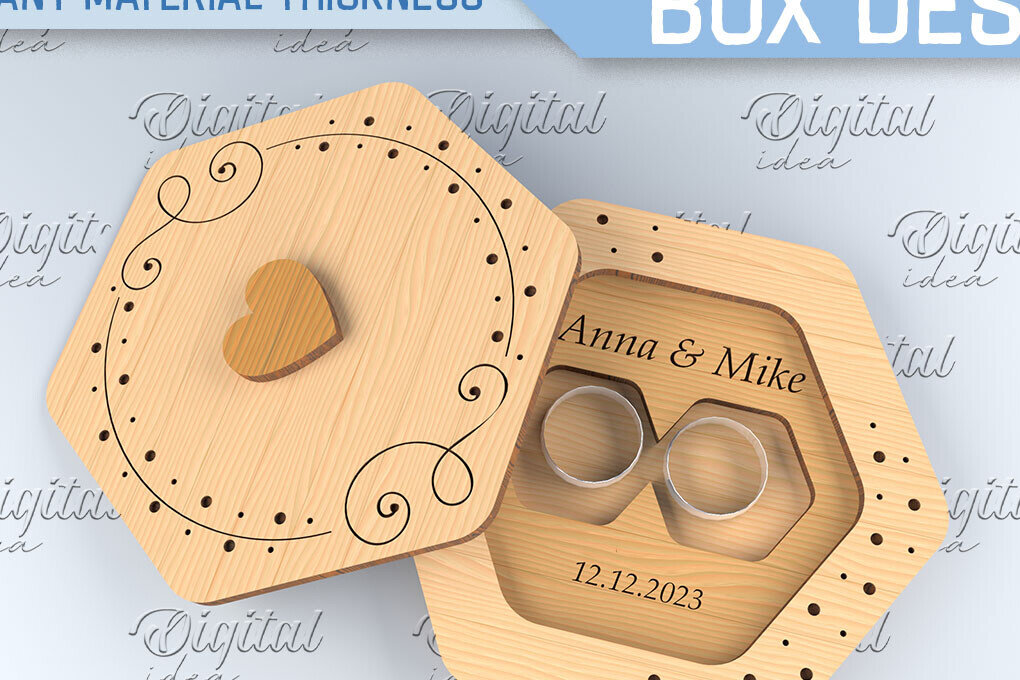 Intra απο ξύλο plywood 3mm-4mm πάχος – Κουτί βέρας. 3D Ring Box Laser Δίασταση  20x20 cm INTRAFABR-87678036
