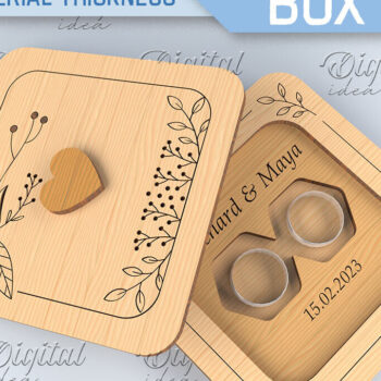 Intra απο ξύλο plywood 3mm-4mm πάχος – Κουτί βέρας. 3D Ring Box Laser Δίασταση 20x20 cm INTRAFABR-87678102 - Image 1